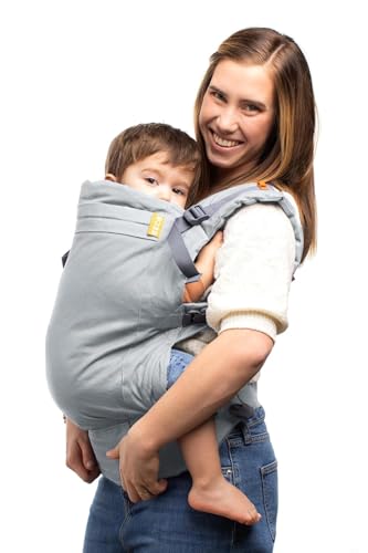 Beco Toddler Carrier with Extra Wide Seat, 100% Cotton - Front-Carry & Backpack Style - Lightweight & Ergonomic Sling Carrier for Children (24-48 Months) - Grey - color: Grey