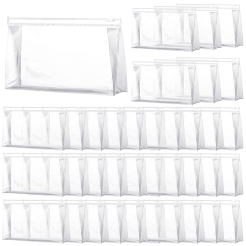 Xuniea 50 Pcs Mini Clear Makeup Bag Small Clear Zipper Pouch Travel Plastic Cosmetic Organizer Waterproof for Toiletries Swimsuit Bikini Bathing Suit(7.5'',Transparent) - color: Transparent, size: 7.5 x 4.3 x 2.2 in