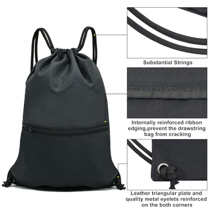 HOLYLUCK Drawstring Backpack Bag Sport Gym Sackpack - color: Ablack