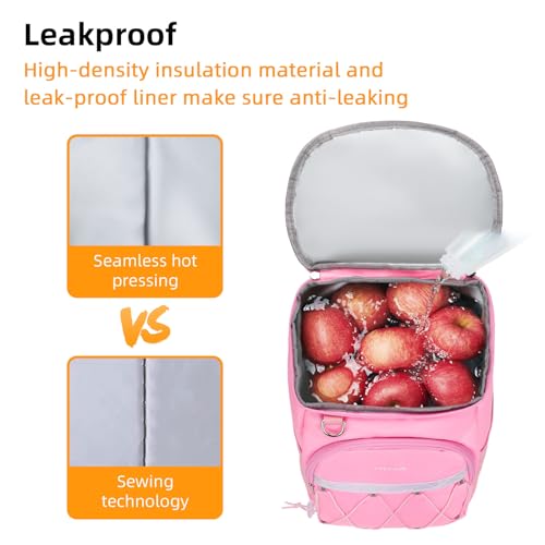Backpack Cooler Backpack 26 Cans Insulated Leak Proof for Women Men Beach Camping Picnic Fishing Hiking Lunch Backpack Waterproof Cooler - color: Pink, size: Medium