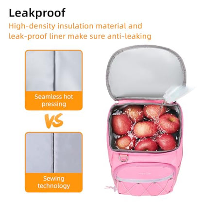 Backpack Cooler Backpack 26 Cans Insulated Leak Proof for Women Men Beach Camping Picnic Fishing Hiking Lunch Backpack Waterproof Cooler - color: Pink, size: Medium