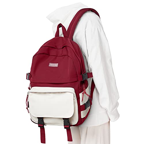 weradar Middle School Backpack For Teen Girls,Cute College Backpack For Women Men,Waterproof Travel Rucksack Casual Daypack,High School Bookbags Boy,Kawaii Students Bag(Red) - color: A2-red