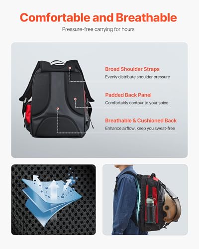 VEVOR Welding Backpack, 25.2L Welder Backpack for Tools and Helmet, 1680D High-Density Polyester Extreme Gear Pack with Helmet Bag, Multi-Purpose Gear Storage Bag for Welding, Outdoor Camping, Hiking - style: 1680D High-Density Polyester