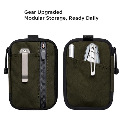 ALPAKA HUB Pouch Pro EDC Organizer - Small Tool Pouch for Electronics, Cables with YKK Zipper, Daily Use and Travel - Axogrid 300D Weatherproof UV Resistant Fabric - color: Army Green Axogrid 300D