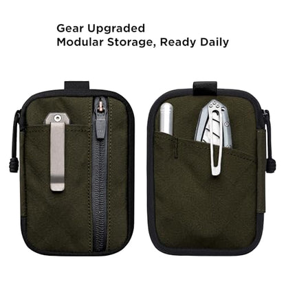 ALPAKA HUB Pouch Pro EDC Organizer - Small Tool Pouch for Electronics, Cables with YKK Zipper, Daily Use and Travel - Axogrid 300D Weatherproof UV Resistant Fabric - color: Army Green Axogrid 300D