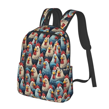 Eco Polyester Backpack Cute Chickens, Ergonomic Straps, Fits Tablet, for Work or Hiking - color: Picture (197)