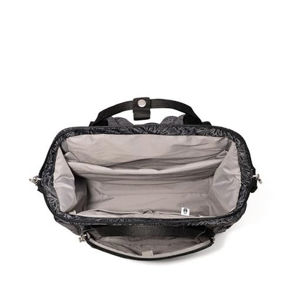 Baggallini Securtex Anti-Theft Windsor Backpack for Travel, Work & College, RFID & Locking Zipper, Up to 16" Laptop - color: Midnight Blossom Print