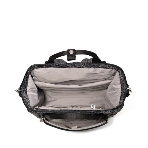 Baggallini Securtex Anti-Theft Windsor Backpack for Travel, Work & College, RFID & Locking Zipper, Up to 16" Laptop - color: Midnight Blossom Print