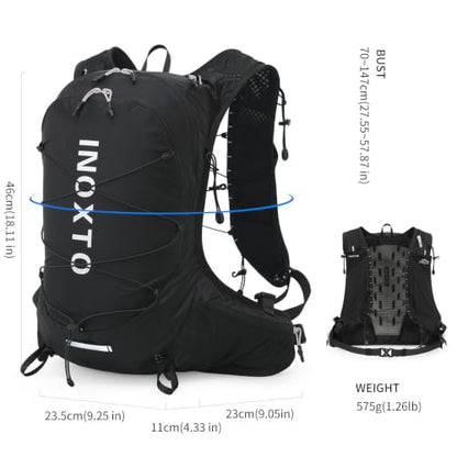 IX INOXTO Hiking Hydration Backpack with 2L/3L Water Bladder for Women and Men18L/25L Water Backpack for Hiking, Cycling, Climbing, Camping - style: Black-White-2L Water Bladder