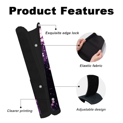 2Pcs Soft Auto Seat Belt Cover Pads, Cherry Blossom Car Seatbelt Shoulder Cushion for Comfortable Driving, Compatible with All Cars' Seatbelt and Backpack Straps 11x2.4inch - color: Cherry