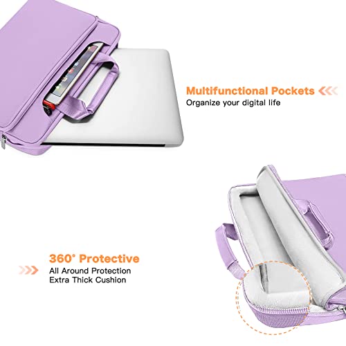 MOSISO 360 Protective Laptop Bag 15.6 inch, 15-16 inch Computer Bag Compatible with MacBook Air 15 inch/Pro 16 inch, HP,Dell,Lenovo,Asus,Notebook, Laptop Carrying Case with Strap&Handle, Light Purple - color: Light Purple, size: 16 inch