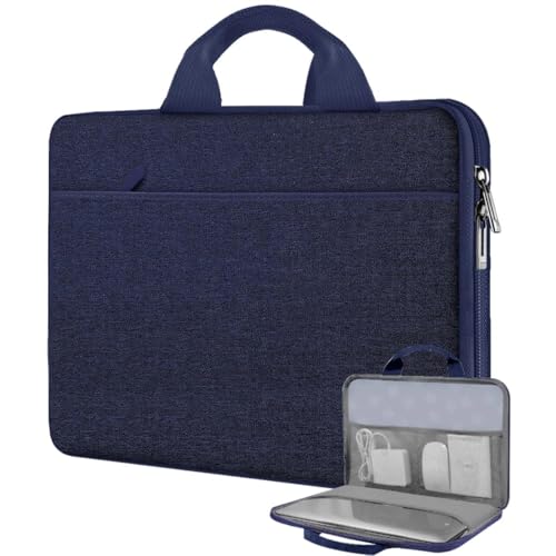 Hseok Laptop Case 13.3-14 inch Sleeve, TSA Computer Handbag Water-Resistant and Shockproof Bag Compatible with MacBook Pro/Neo 14", Mac Air/Pro 13.3" and 13"-14" Notebooks Chromebooks,Blue - color: Blue