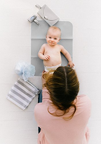 Ubbi On-the-Go Diaper Changing Baby Mat, Soft and Comfortable Diaper Bag Accessory Must Have for Newborns, Easy to Clean, Portable Folding Pad, Baby Traveling Accessories, Gray - size: One Size, style: Gray Changing Mat