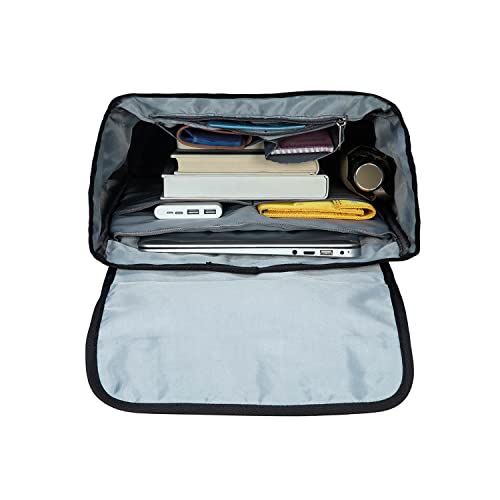 KAUKKO Laptop Backpack for Unisex, Casual Daypack Fits 15.6" Laptop (18-LINEN BLACK) - color: 18-linen Black