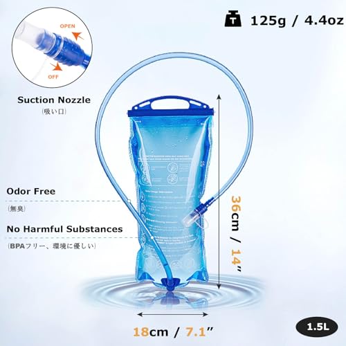 YAPJEB Running Hydration Vest Lightweight Water Pack for Men Women 5L 5.5L Backpack for Marathon Trail Race Hiking Cycling Camping Jogging - color: 01 Red(5.5L) - with 1.5L Water Bladder