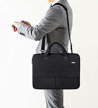 LANDICI Laptop Bag Carrying Case 15.6 Inch with Shoulder Strap, Slim Waterproof Computer Sleeve Cover Compatible with MacBook Pro 15/16, 15-16 Inch HP Acer Dell Lenovo ASUS Laptop, Black - color: Black, size: 14-15.6 Inch