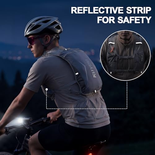 KUYOU Running Vest for Women & Men, Lightweight Hydration Backpack with 2L Water Bladder, Water Backpack for Trail Running, Hiking, Cycling & Marathon - color: Grey