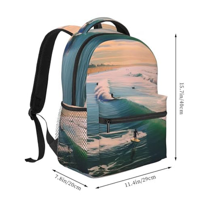 Travel Backpack Beach Surf Carry on Backpack Lightweight Business 15.6inch Laptop Backpack for Men Women - color: Beach Surf