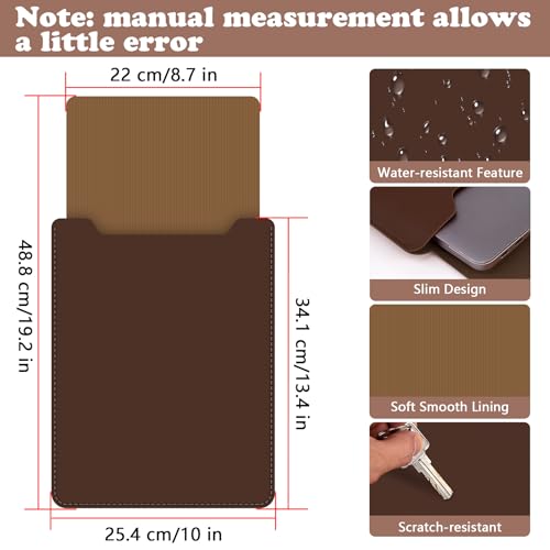 BVYA 13.3-14" Sleeve, PU Leather Laptop Case Compatible with New MacBook Air 13.6/Pro/Max M2/M1 A2779 A2442 14, 13.5 Surface 5/4/3/2/1, Compatible with Laptop 2022 Pro 14 inch - color: COFFEE, size: For 13.3-14 inches