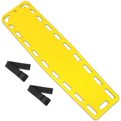 Jenaai 72.83 x 17.72 x 2.5 Inch Spine Board Stretcher with Backboard Straps, Backboard Immobilization Portable Spine Stretcher Plastics Lightweight Base Board (Yellow) - color: Yellow