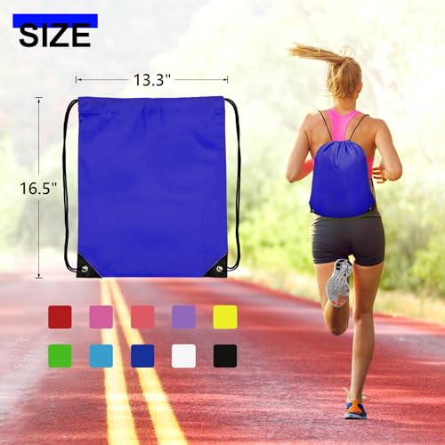 Grneric 50Pcs Drawstring Backpack Bulk Cinch Bag, Drawstring Bags Polyester for Gym Sports Beach Party Trip(Navy Blue) - color: Navy Blue