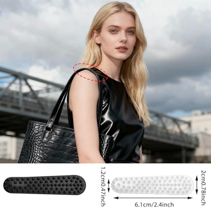40 Pack Non Slip Shoulder Strap Grip for Handbags, Clear Rubber Purse Strap Pad Sticker, Anti Slip Adhesive Strip Grip Holder to Stop Straps from Slipping for Tote Bags, Backpacks, Cushions