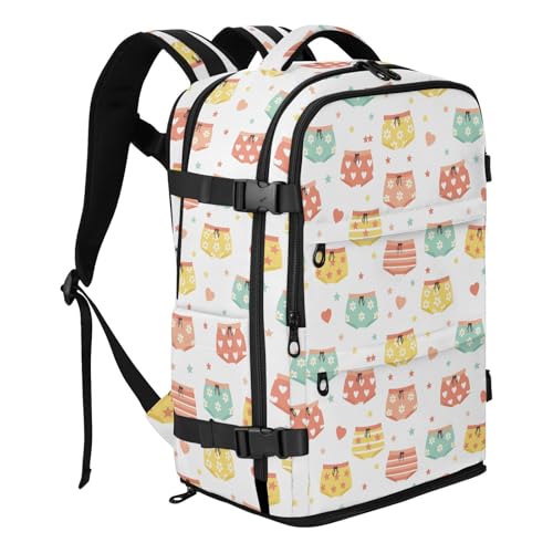 Travel Backpack with Shoe Compartment, 20L Large Capacity Laptop Backpack for Men Women, Shorts Pattern Daypack for Traveling Hiking Carry On