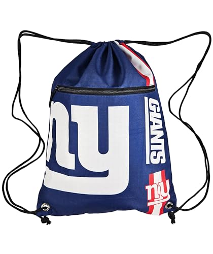 FOCO NY Giants NFL Drawstring Backpack with Zippered Pocket — Officially Licensed, Cordura Nylon - color: New York Giants