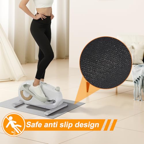 Double Non-Slip Workout Mat for Ellipse Leg Exerciser, Ellipse Machine Mat, Exercise Mat for Under Desk Ellipticals, Suitable for Electric Seated Foot Pedal Exerciser, 23.6" × 19.7" - size: 23.6"L x 23.6"W x 0.1"Th
