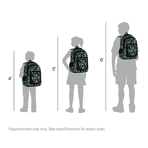 MYGOO Boys School Backpack Vineyard Soccer Green Bookbag for Elementary Middle School Ages 5-12, 17 inch Large Capacity 24L Kids Student Travel Bags - color: Vineyard Soccer Green