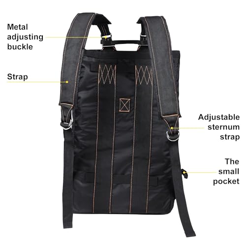 Military Tactical Backpack Parachute Buckles Hook Nylon Rucksacks Flight Backpacks Day Pack for Outdoor,Hiking,Camping (Black) - color: Black