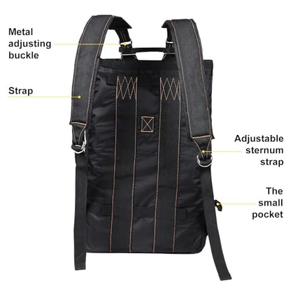 Military Tactical Backpack Parachute Buckles Hook Nylon Rucksacks Flight Backpacks Day Pack for Outdoor,Hiking,Camping (Black) - color: Black
