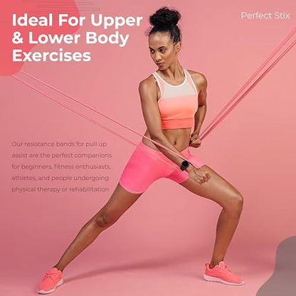 [4 Sizes] Perfect Stix Pull Up Resistance Bands for Women - Pull Up Assistance Exercise Bands. Resistance Bands for Working Out, Stretching, Powerlifting and Fitness