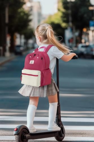 atgark Kids Backpack for Girls: Girls Backpack 6-10 - Kindergarten Elementary School Bookbag for Girl - color: Milk Strawberry, style: Ages 6-10 (15" H Fit A4 Folder)