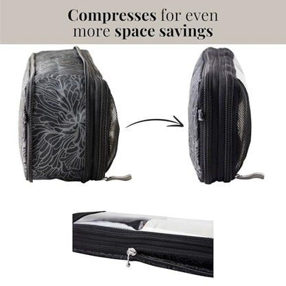 Baggallini Long Compression Cube - Lightweight Compression Packing Cube for Travel - color: Midnight Blossom