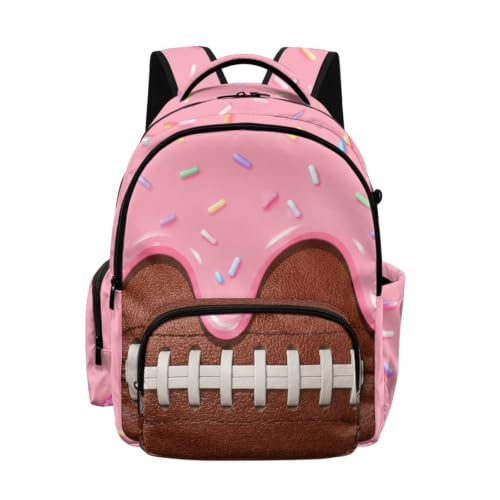 Suobstales Football Ice Cream Drip Print Kids School Backpack with Adjustable Padded Straps Casual Daypack Rucksack Girls Boys, Lightweight 17 Inch Schoolbag Knapsack Bookbag for Outdoors Travel - color: Football Ice Cream Drip 1