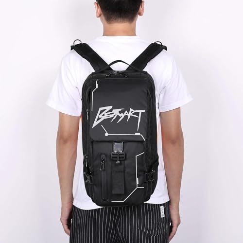 BESMART Hiking Outdoor Travel Backpack with Design, Water-Resistant Laptop Daypack Book Bag with Multi-Layer for Men & Woman (Black) - color: Black