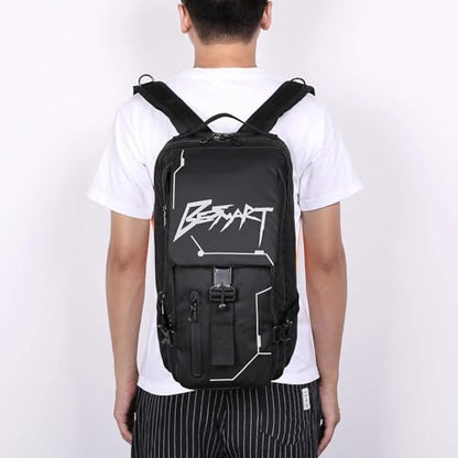 BESMART Hiking Outdoor Travel Backpack with Design, Water-Resistant Laptop Daypack Book Bag with Multi-Layer for Men & Woman (Black) - color: Black