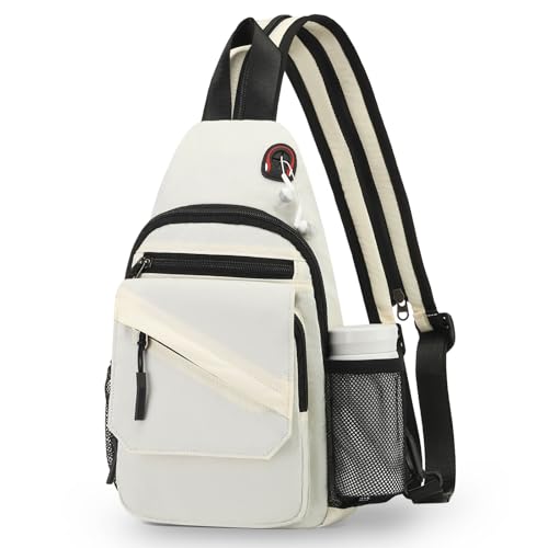 Crossbody Bag Casual Sling Bag for Men, Convertible Backpack, 3-in-1 Anti-Theft Shoulder Bag Trendy Daypack for Travel, Large, Beige - color: Beige, size: Large
