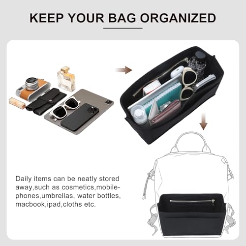 Purse Organizer Insert Compatible with Longchamp Le Pliage Energy L Backpack, Black/LB - color: Black, size: L Backpack
