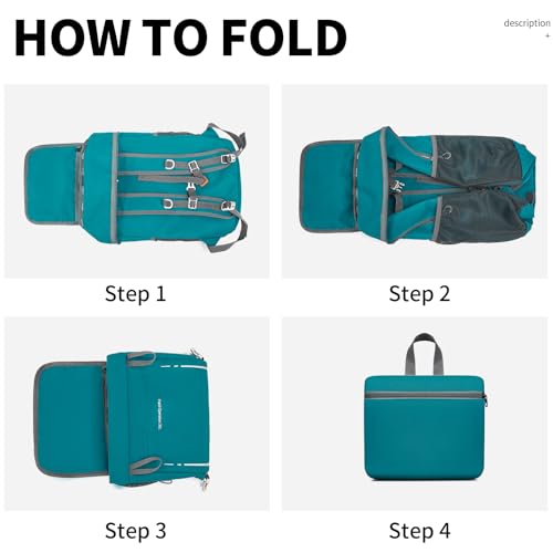 35L Lightweight Packable Backpack – Durable Foldable Daypack for Travel, Hiking, and Gym (Green) - color: 35l-green