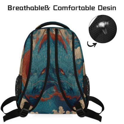 Kids Backpack for Girl Boy Travel Kids Back Pack fit Women Men Animal Dragon Art Lightweight Rucksack Waterproof Casual Daypack School Bookbag Carry On Bag for Work Hiking Camping Gym Travel - color: Animal Dragon Art