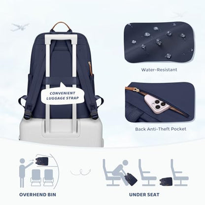 Hiking Travel Backpack for Women Casual Business Weekender Multilayer Laptop Bag,16 Inch,Navy blue - color: A-navy Blue, size: 16 Inch