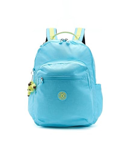 Kipling Women's Seoul Extra Large Bts 17" Laptop Backpack, Durable, Roomy with Padded Shoulder Straps, Built-In Protective Sleeve - color: Splash Blue, size: 13.5''L x 17.75''H x 9''D