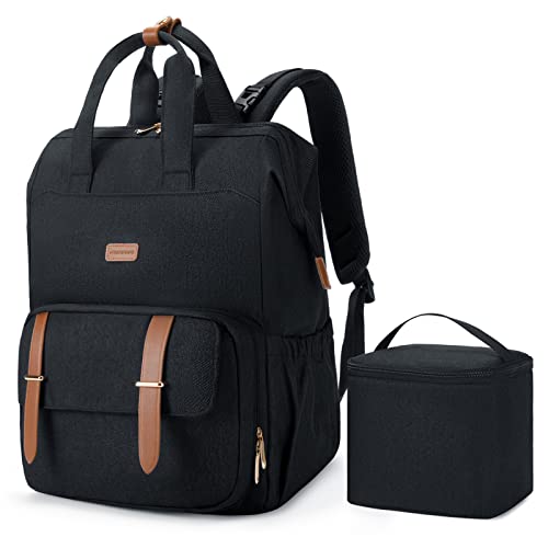 mommore Breast Pump Bag Backpack for Spectra S1,S2 Medela with Cooler Storage BagTravel Diaper Bag Backpack for Working Moms with 15.6 inch Laptop Sleeve, Black - color: Black