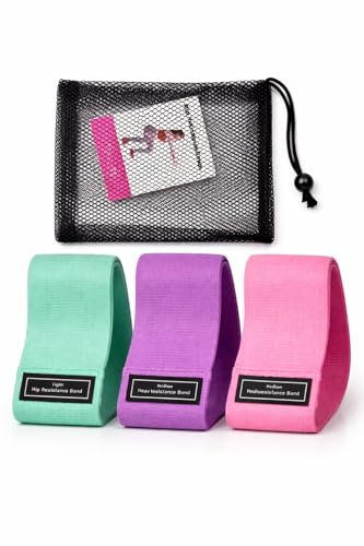 – Premium Booty Resistance Bands Set for Women | Non-Slip Fabric Exercise Bands | Home Gym, Glutes, Legs & Hip Workouts | Includes Carry Bag