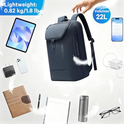 BANGE Ergonomic Anti-Theft Laptop Backpack for Men & Women, 15.6 Inch Business Travel Backpack, Waterproof Lightweight Durable Rucksack for Office, Outdoor - color: Blue