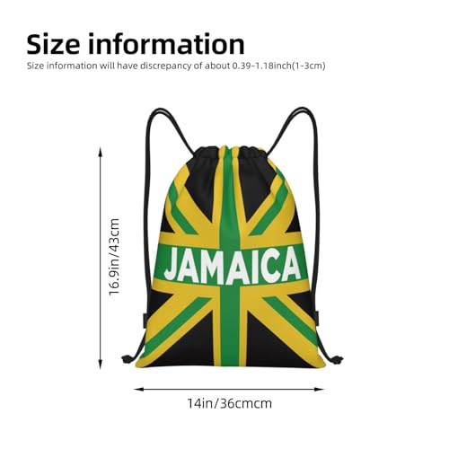 Jamaican Flag Jamaica Drawstring Bags Backpack Bag Sport Gym Sack String Bag Yoga Dance Travel Bag For Men Women - color: Black44
