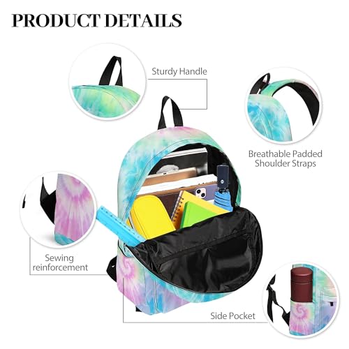3PCS Girls Tie Dye Backpack, Bookbag for Kids Girls with Lunch Box, 17 Inch Tie Dye Teens Back to School Bag Set, Laptop Backpack for Women School/Daypack - color: Tie Dye