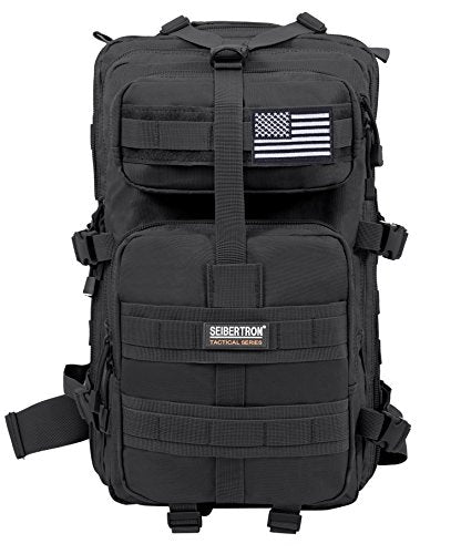 Seibertron Falcon Water Repellent Hiking Camping Backpack Compact Pack Summit Bag (Black 37L) - color: Black 37l(size:11"*11"*19")